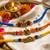 set of 3 rudraksh religious rakhi thread rakhi roli chawal chandan mishri