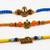 set of 3 rudraksh religious rakhi thread rakhi roli chawal chandan mishri