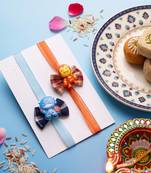 set of 2 superhero kids rakhi with roli chawal chandan mishri
