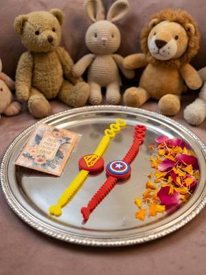 set of 2 superhero kids rakhi with roli chawal chandan mishri 3