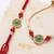 set of 2 ad drawstring bhaiya bhabhi rakhi with roli chawal chandan mishri