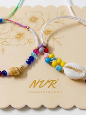 set of 2 artificial beads thread rakhi with roli chawal chandan mishri 4