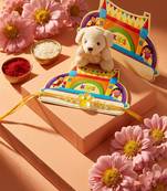 transparent beads kids rakhi with roli chawal chandan mishri