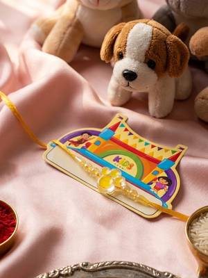 transparent beads kids rakhi with roli chawal chandan mishri 3
