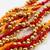 set of 4 red & yellow thread rakhi with roli chawal chandan mishri