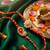 set of 2 gold & red thread & kundan rakhi with roli chawal chandan mishri