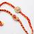 set of 2 gold & red thread & kundan rakhi with roli chawal chandan mishri