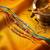 set of 6 multi artificial beads thread rakhi with roli chawal chandan mishri