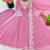 Pink faux blooming anarkali gown set with dupatta
