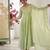 Green faux blooming anarkali gown set with dupatta