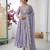 Lavender faux blooming anarkali gown set with dupatta