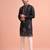 Men embroidered satin fabric embroidered kurta set