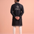 Men embroidered satin fabric embroidered kurta set