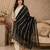 Black organza embroidered mirror work fancy casual dupattas for women