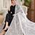 White chiffon embroidered thread work fancy casual dupattas for women