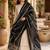 Black organza embroidered mirror work fancy casual dupattas for women
