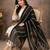 Black organza embroidered mirror work fancy casual dupattas for women