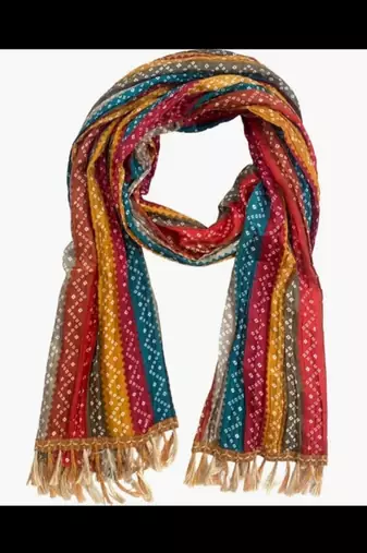 Multicolor art silk bandhani printed fancy casual dupattas for women