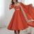 Orange roman silk blend gown set with chanderi dupatta