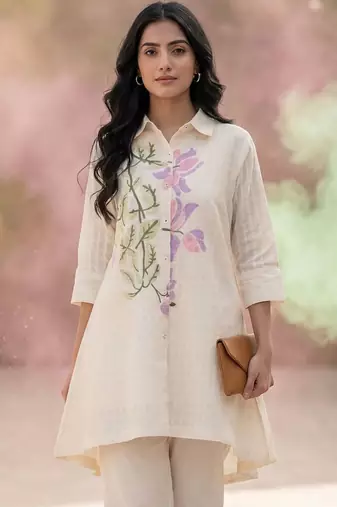 Women Floral Printed Regular Pure Cotton Kurta with Trousers