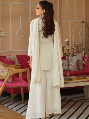 Women Ethnic Motifs Embroidered Regular Beads and Stones Kurta with Palazzos & With Dupatta 6