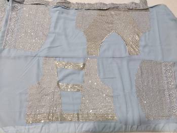 grey embroidery georgette designer lehenga choli set 5