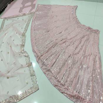 pink embroidery georgette designer lehenga choli set 4