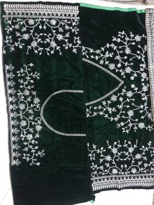 green velvet cording embroidery designer lehenga choli set 7