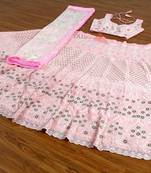 Georgette Wedding Lehenga Choli Embroidered Dupatta