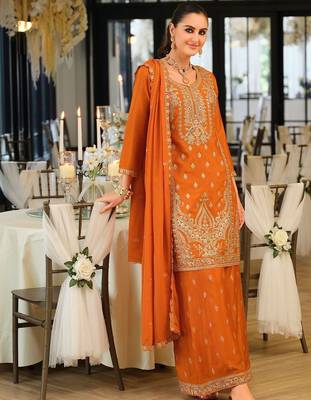 Women Ethnic Motifs Embroidered Regular Kurta with Palazzos & With Dupatta 1