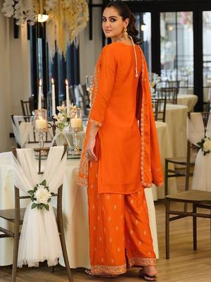 Women Ethnic Motifs Embroidered Regular Kurta with Palazzos & With Dupatta 5