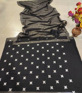 black georgette lehenga choli with embroidered bollywood designer look 5