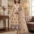 Cream muga cotton jamdani pichwai dress material with dupatta