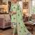Green muga cotton jamdani pichwai dress material with dupatta