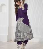 Geometric Printed V-Neck A-Line Kurta & Palazzos