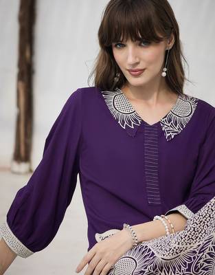 Geometric Printed V-Neck A-Line Kurta & Palazzos 2