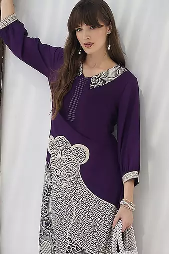 Geometric Printed V-Neck A-Line Kurta & Palazzos