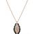 925 Sterling Silver Rose Gold & Black Leaf Pendant Necklace Set  for Women