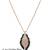 925 Sterling Silver Rose Gold & Black Leaf Pendant Necklace Set  for Women