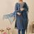 Ethnic Motifs Embroidered Thread Work Liva Straight Kurta With Trousers & Dupatta