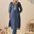Ethnic Motifs Embroidered Thread Work Liva Straight Kurta With Trousers & Dupatta