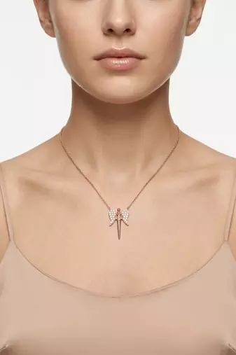 925 Sterling Silver Rose Gold Guardian Angel Pendant NecklaceSet  for Women