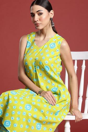 Bandhani Printed Pure Cotton Kurta with Trousers