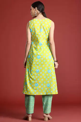 Bandhani Printed Pure Cotton Kurta with Trousers