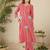 Women Solid V-Neck Regular Kurta with Trousers