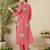 Women Solid V-Neck Regular Kurta with Trousers
