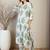 Floral Printed V Neck A Line Pleated Pure Cotton Kurta With Trousers