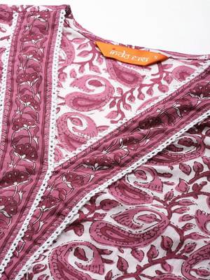 Paisley Printed Pure Cotton Kurta with Trousers 2