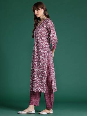 Paisley Printed Pure Cotton Kurta with Trousers 5
