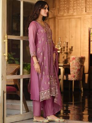Women Ethnic Motifs Embroidered Regular Thread Work Kurta with Trousers & With Dupatta 2